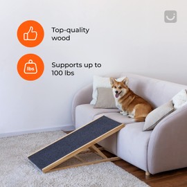 Adjustable Ramp for All Pets, Lightweight Ramp for Large or Small Dogs, Foldable Dog Ramp with Non-Slip Surface, Indoor Dog Ramp for Couch or Sofa, Portable Car Pet Ramp