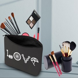 PWHAOO Bicycle Rider Cosmetic Bag Love Bicycle Cosmetic Bag Bicycle Life Makeup Bag Bicycle Lover Gift, Love Bicycle B
