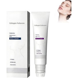 3PC Crema mágica de colágeno y fullerenos para el cuello, tratamiento hidratante para el cuello con péptidos de colágeno, reduce las arrugas y la papada para masajes circulares