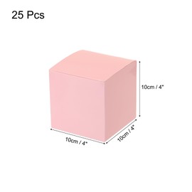 uxcell 25 Pcs Pink Gift Boxes, 4"x4"x4" Kraft Paper Candy Gift Boxes with Lids Cube Gift Boxes Bulk for Crafting Cupcake Christmas Wedding Presents Birthday Bridesmaids