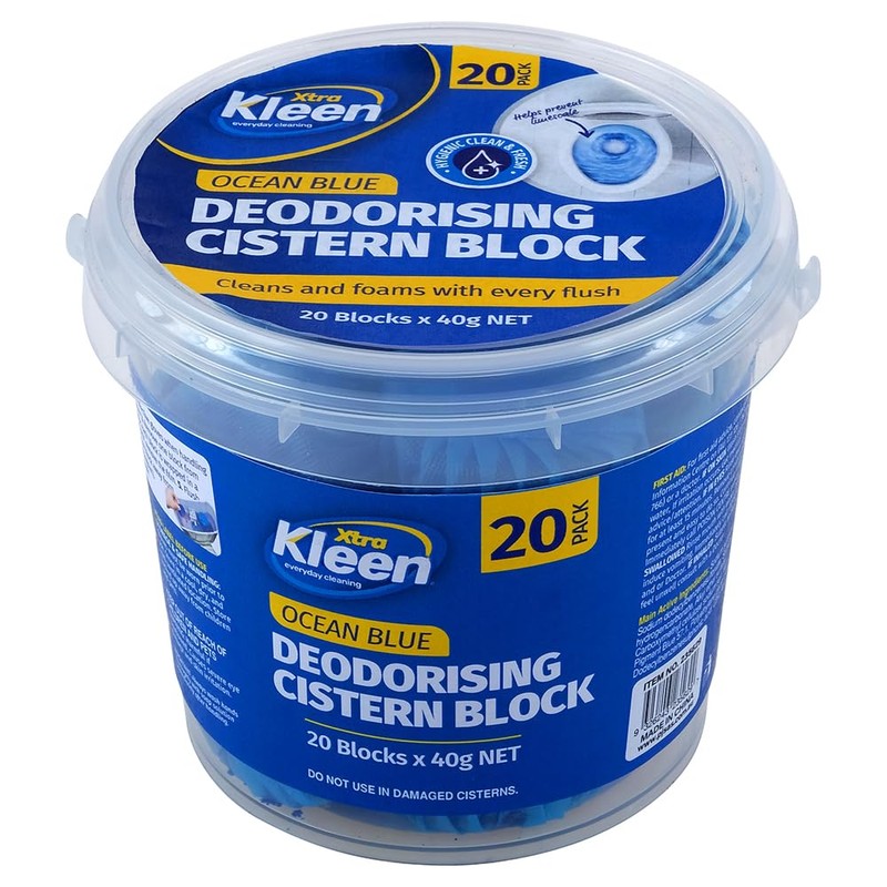 Xtra Kleen Toilet Deodorising Cistern Blocks, Ocean Blue, 40 g