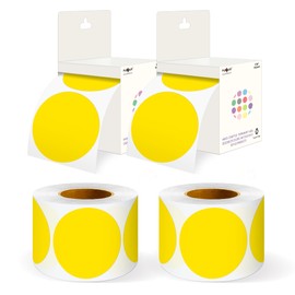 PARLAIM 3" Diameter Round Yellow Color Coding Sticker, 4 Rolls 2000PCS Circle Dot Label,Permanent for Inventory Box Labeling