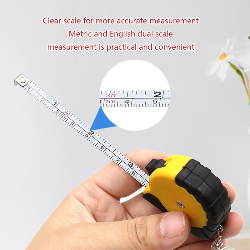 Mini Tape Measure Keychains Tape Measure Retractable Measuring 1M/ 3ft