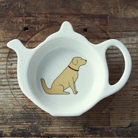 Sweet William Teabag Dish, Teapot Shape, Golden Retriever