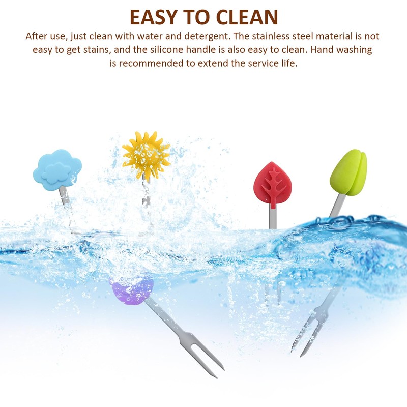 6 Pieces of Stainless Steel Fruit Forks, Creative Shaped Fruit
