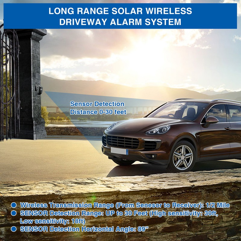 Driveway Alarm Solar Infrared Intelligent Induction IP65 Waterproof Welcome Doorbell