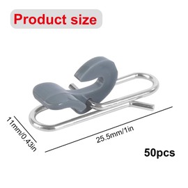 SANTUO 50Pcs Sea Fishing Tackle Impact Clips Stainless Steel Fishing Impact Bait Clips Suitable for Freshwater Saltwater Sea Fishing Hooks IMPS Bait Clips