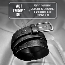 Nine West Mens Belt Vegan Leather Regular Dress Casual Everyday Belt 38mm Wide, Hamburg Black Belt Designed in the USA, S