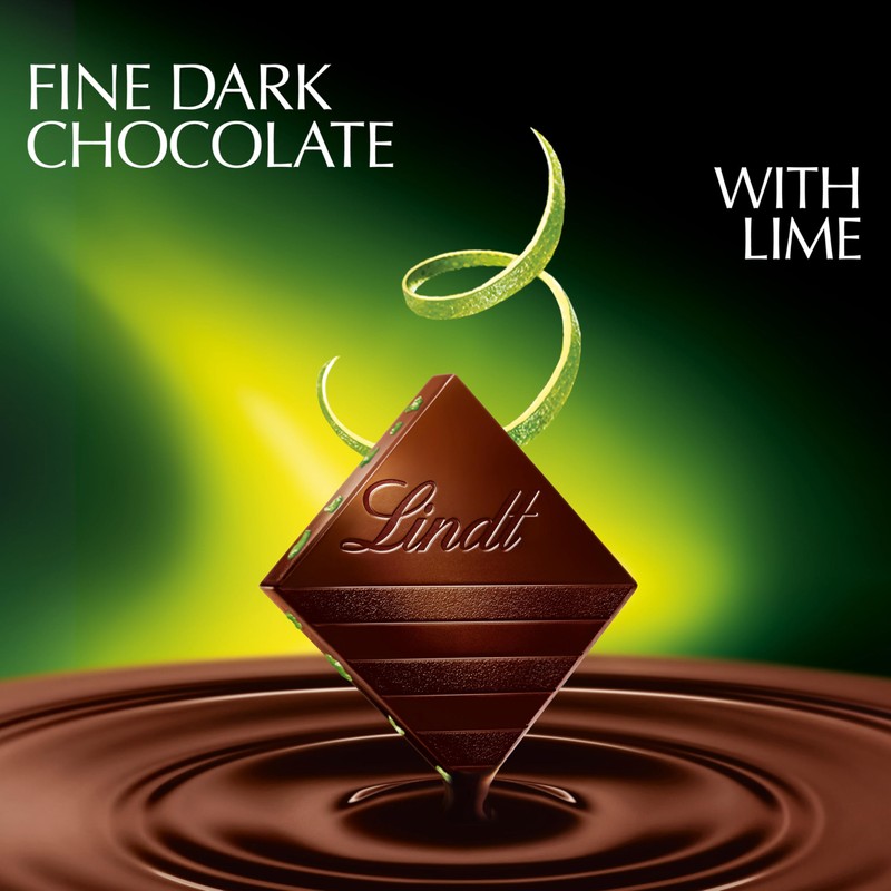 Lindt EXCELLENCE Lime Dark Chocolate Candy Bar, 12 Pack, 3.5