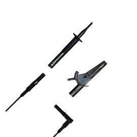 PAT TESTER EARTH BOND LEAD TEST CABLE - SUITABLE FOR SEAWARD PRIMETEST 50, 100, 250, 250+, 300 & 350 MODELS - 4MM BLACK PLUG TO PROBE/CROC CLIP