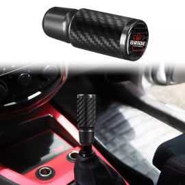 Unbranded Universal BRIDE Black Carbon Fiber Manual Gear Stick Shift Knob Lever Shifter