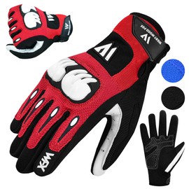 WESTWOOD FOX Motorbike gloves for men and women,Breathable, Touchscreen, Palm Pads motorcycle gloves for BMX,Cycling, ATV,MTB Racing,Road Racing,climbing,Hiking,and outdoor activities (Red, S)