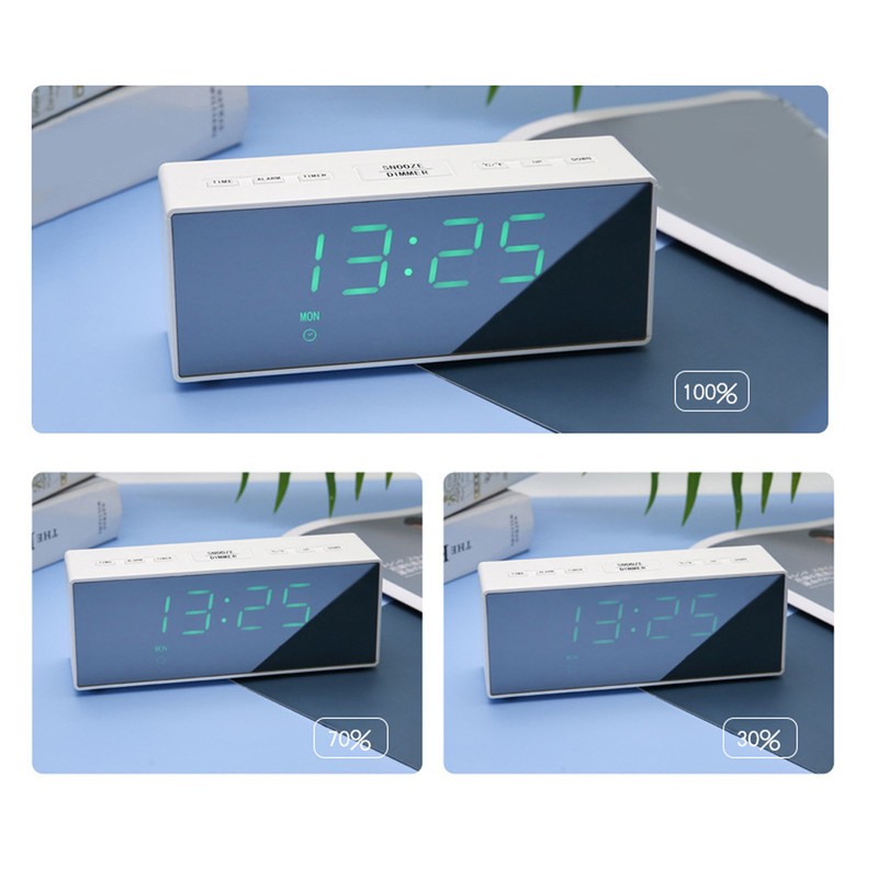 Digital Mirror Alarm Clock Multifunctional LED Mirror Electronic Clocks for