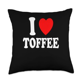 I Heart (Love) Toffee Favorite Candy Flavor Syrup Coffee Throw Pillow