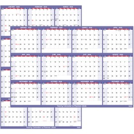 2026 Dry Erase Calendar – Large Yearly Wall calendar 2026, 38.2'' x 25.2'', 2-Side Reversible Calendar 2026, Vertical/Horizontal, Jan 2026 – Dec 2026, 2026 Wall Calendar with Notes, Stickers - Purple