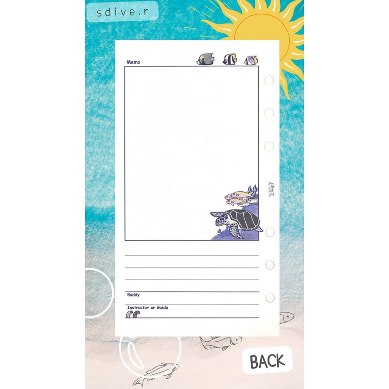 Diving Log Book, 6 Holes, 40 Count, Fish Log Refills,