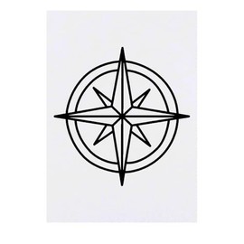 'Travel Compass' Temporary Tattoo - Water Resistant, Skin-Safe, Non-Toxic Transfer (TO00084713)