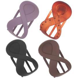 Healeved 4pcs Stylish Figure Hairpin Flat French Barrette Hair Clips for Women Hair