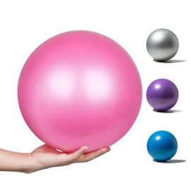 SUJIBHI 25cm Soft Pilates Ball Exercise Ball Yoga Ball Small Anti Burst Gym Ball for Yoga Pilates Fitness Physical Therapy Balance (Pink)