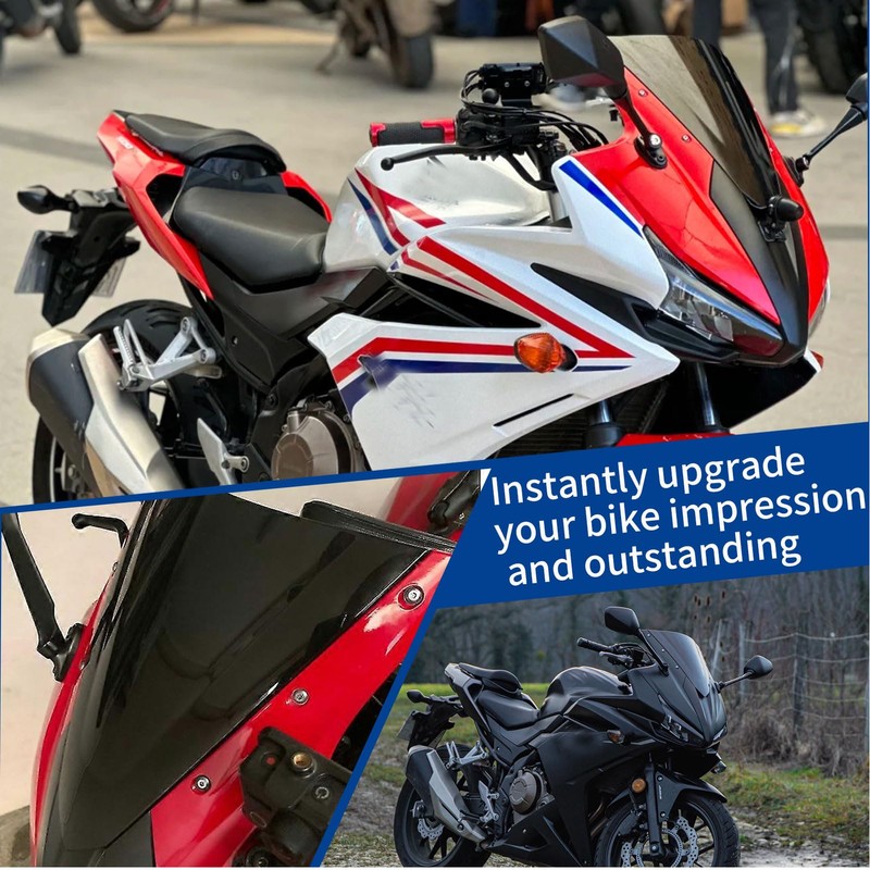 Midimttop Motorcycle CBR500R Windshield Fairing Windscreen Screen Viser Visor Wind