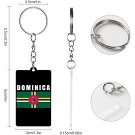 Dominica - Llavero con logotipo de la bandera dominicana para mujeres y hombres, llavero de coche