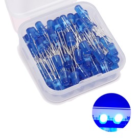 5 mm LED Light Emitting Diode, 80 Pieces Blue LED Diodes, 5 mm LED Assortment Kits for Science Projects, Schools and DIY Projects (5 mm, 80 Pieces)