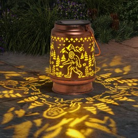 KIKUSUI Solar Bigfoot Lanterns Outdoor Waterproof Hanging, Mothers Day Gifts for Mom Men Women, Metal Decorative LED Lanterns for Yard, Patio, Lawn, Tabletop, Pathway, Landscape, Garden Decor