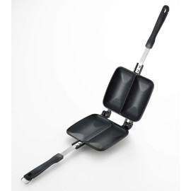 Yoshikawa SJ2703 Hot Sand Maker, For Gas Fire, Hot Double, Full Width 5.5 x Length 13.4 x Height 1.3 inches (14 x 34 x 3.2 cm), Black, Outdoor Camping