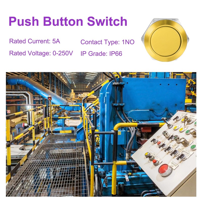 DMiotech 1 Pcs 22mm / 7/8" Push Button Switch, IP66