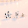 Zhang Trading White Gold Plated Peach Blossom Small Stud Earring