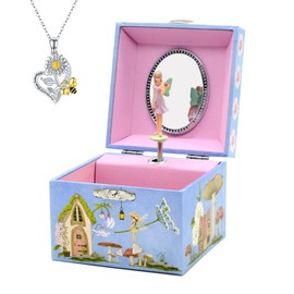 Musical Jewelry Box for Girls, Small Musical Jewelry Box Bedroom Decor Music Boxes for Girls, Christmas/Birthday Gifts for Girls