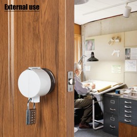 TEMEILI Door Knob Lock Cover, Circular Door Handle Lock (with Padlock), Used to Lock The Door Handle Device, Preventing Entry Into The Keyhole and Turning The Door Handle (White)