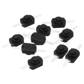 PATIKIL 10pcs Latch Push Button Switches Straight Pin On/Off Self Locking DC 30V 1A Micro Control Switch for Flashlight Light Lamp Wall Outlet DIY Black