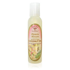 Island Soap & Candle Works Creamy Coconut Oil – Plumeria Scented – Soothing Blend of Pure & Fractionated Coconut Oil – Ideal for Massage, Bath & Dry Skin – 4 oz