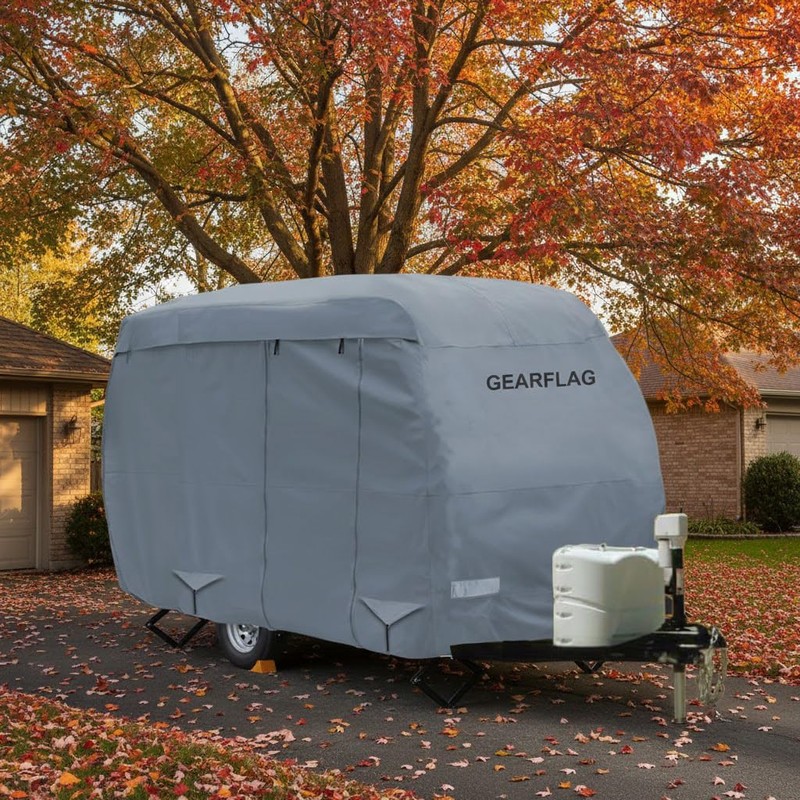 GEARFLAG Fiberglass Travel Trailer Camper Cover Fits 8-10ft - Multi-Layers,