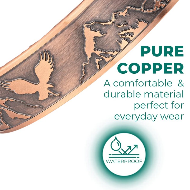 Willis Judd Eagle Mountain Wildlife Men's Pure Copper Magnetic Bracelet