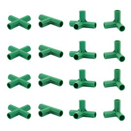 16PCS Fitting 16MM 4 Types Stable Support Heavy Duty Greenhouse Frame Building Connector Suitable for Grape Trellis Sunscreen Shed Gardening