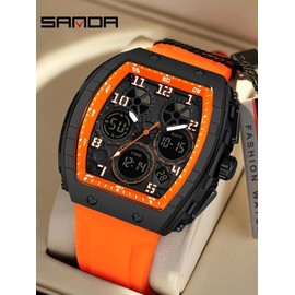 Men's Fashion Digital Analog Watches, Luxury Watches, Couples Gifts, Casual Sporty Digital Watches for Men with Luminous Dial & Alarm Function, Modern Waterproof Watch with Digital Display for Men with Box:_Multicolor6_one-size