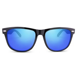 Treehut Ebony Wood Sunglasses for Men and Women - 52mm Lens Retro Polarized Sunglasses with UV Protection for Outdoor Activities - Lightweight Wood Frame Sunglasses for Men with Gift Box