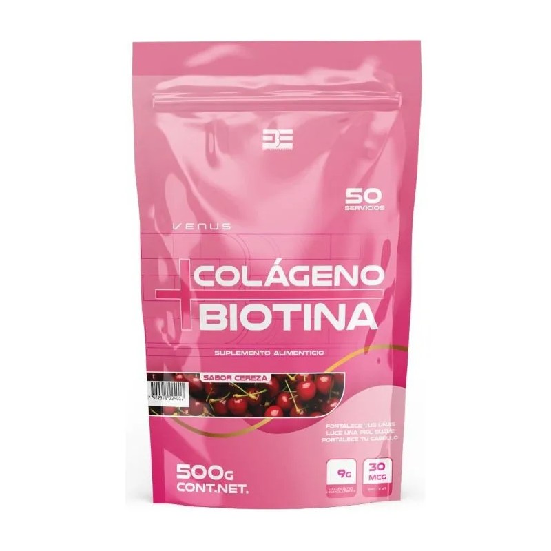 Be Venus Colageno + Biotina 50servs 500g Sabor Cereza