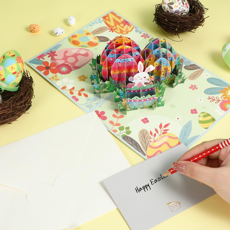 HOWAF Easter Card 3D Pop Up Card, Easter Egg Easter