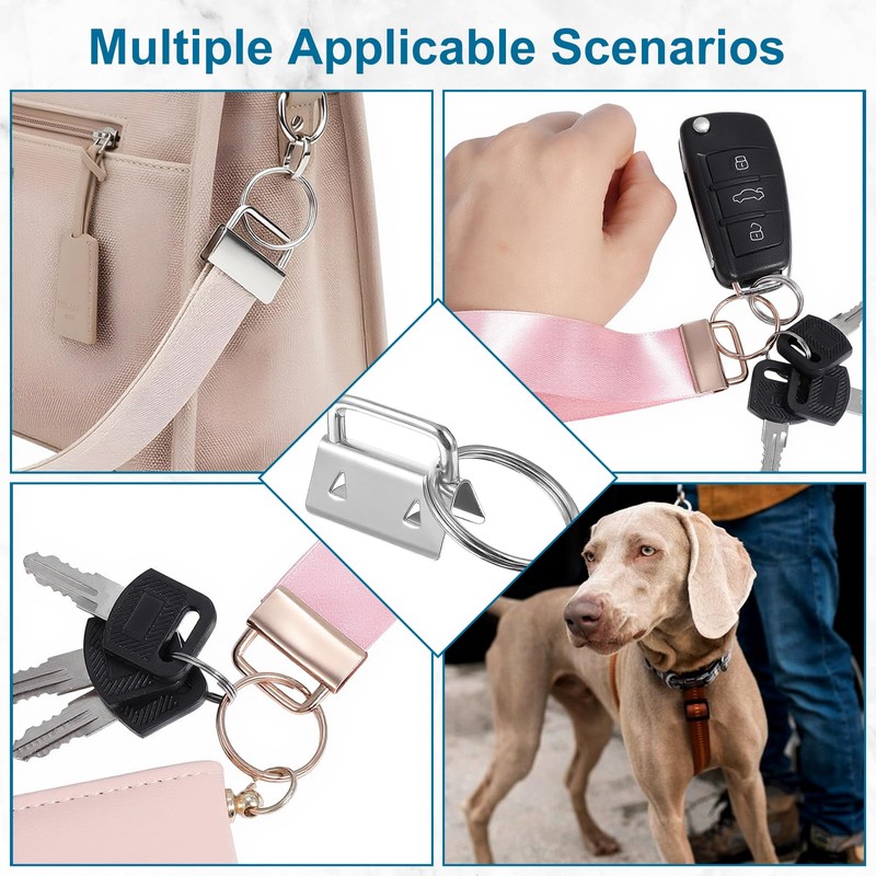 100 PCS Key Fob Hardware, 1 Inch Keychain Hardware with