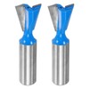 sourcing map 2pcs Dovetail Router Bit 3/4" Diameter 1/2" Shank
