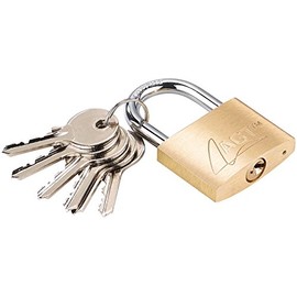 AGT 43mm Brass Hanging Padlock 6 Keys (Outdoor Lock, Padlock Cylinder Locks, Door Lock)