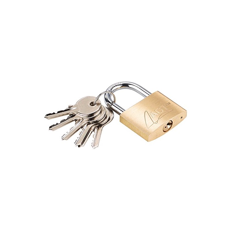 AGT 43mm Brass Hanging Padlock 6 Keys (Outdoor Lock, Padlock