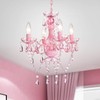 Mini Chandelier with Acrylic Crystals Pink Chandelier 4 Light Modern