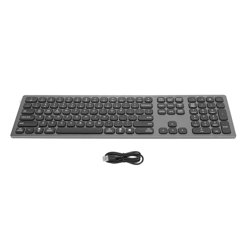 Bluetooth Keyboard with Numeric Keypad Skid Resistance Pads 110 Keys