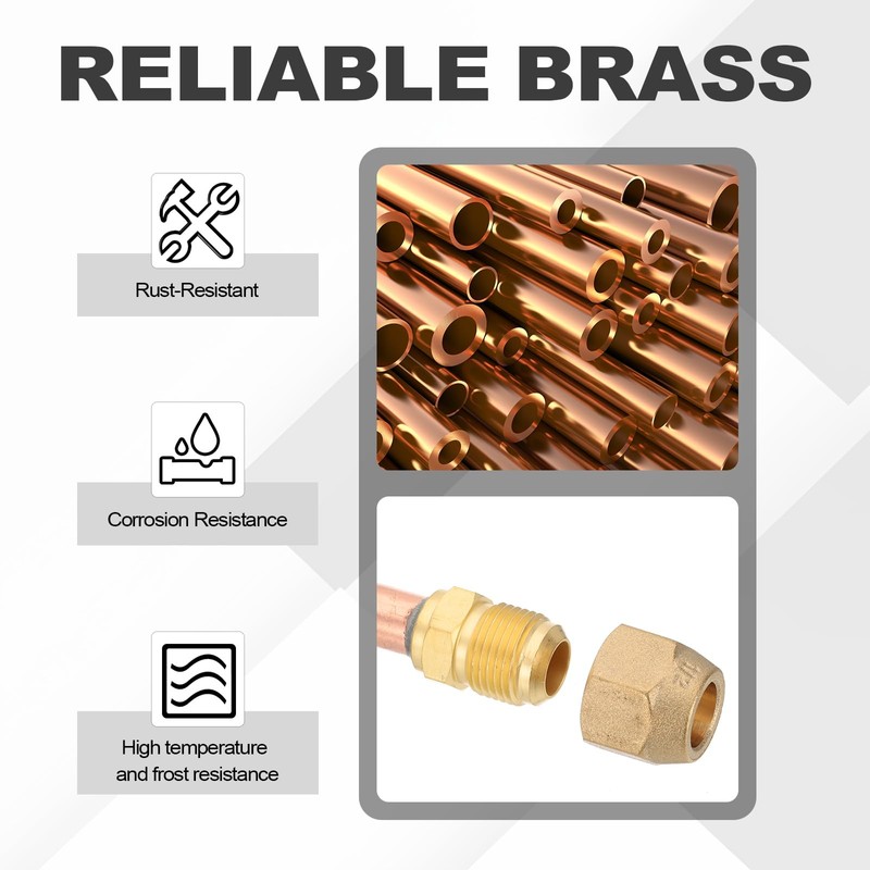 uxcell 3/8" SAE 45 Degree Brass Pipe Fitting, 2 Pcs