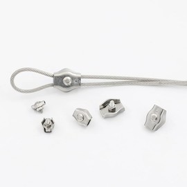 8Pcs 304 Stainless Steel Single Wire Rope for M6,Clip Cable Clamp,Adjustable Wire Clamps for Wire Rope Fixed