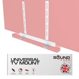 Universal Under TV Mount, White, Compatible with Bose Smart Soundbar 300/500/550/600/700/900/Ultra, TV Speaker, Soundtouch 300 - Invisible Once Fitted, Fast & Easy Way to Mount Your Sound Bar